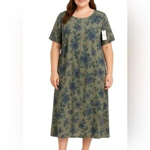 Floral Green Midi Dress